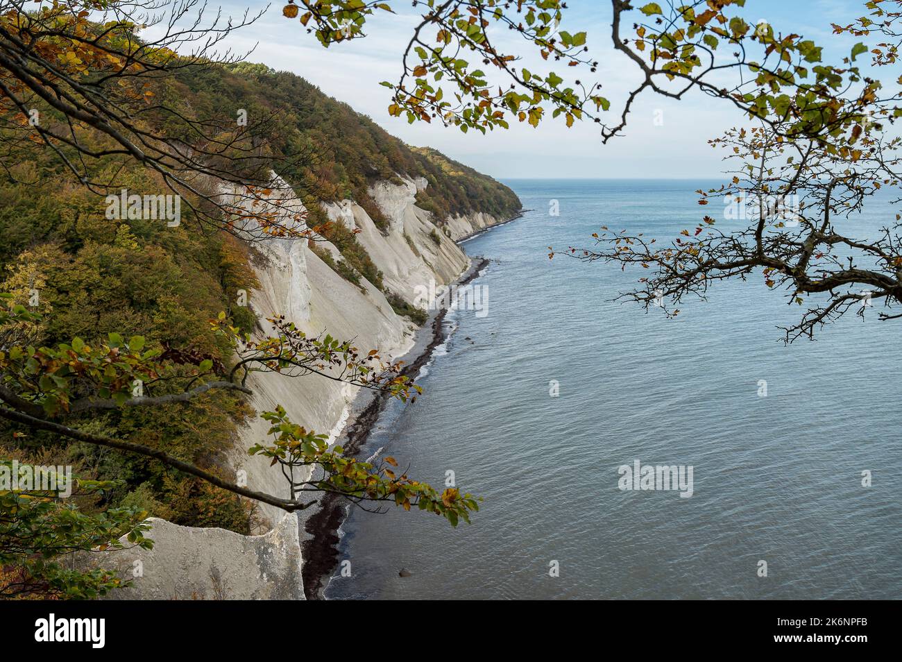 view from the white limestone cliffs at Møns Klint, Denmark, October 10, 2022 Stock Photo