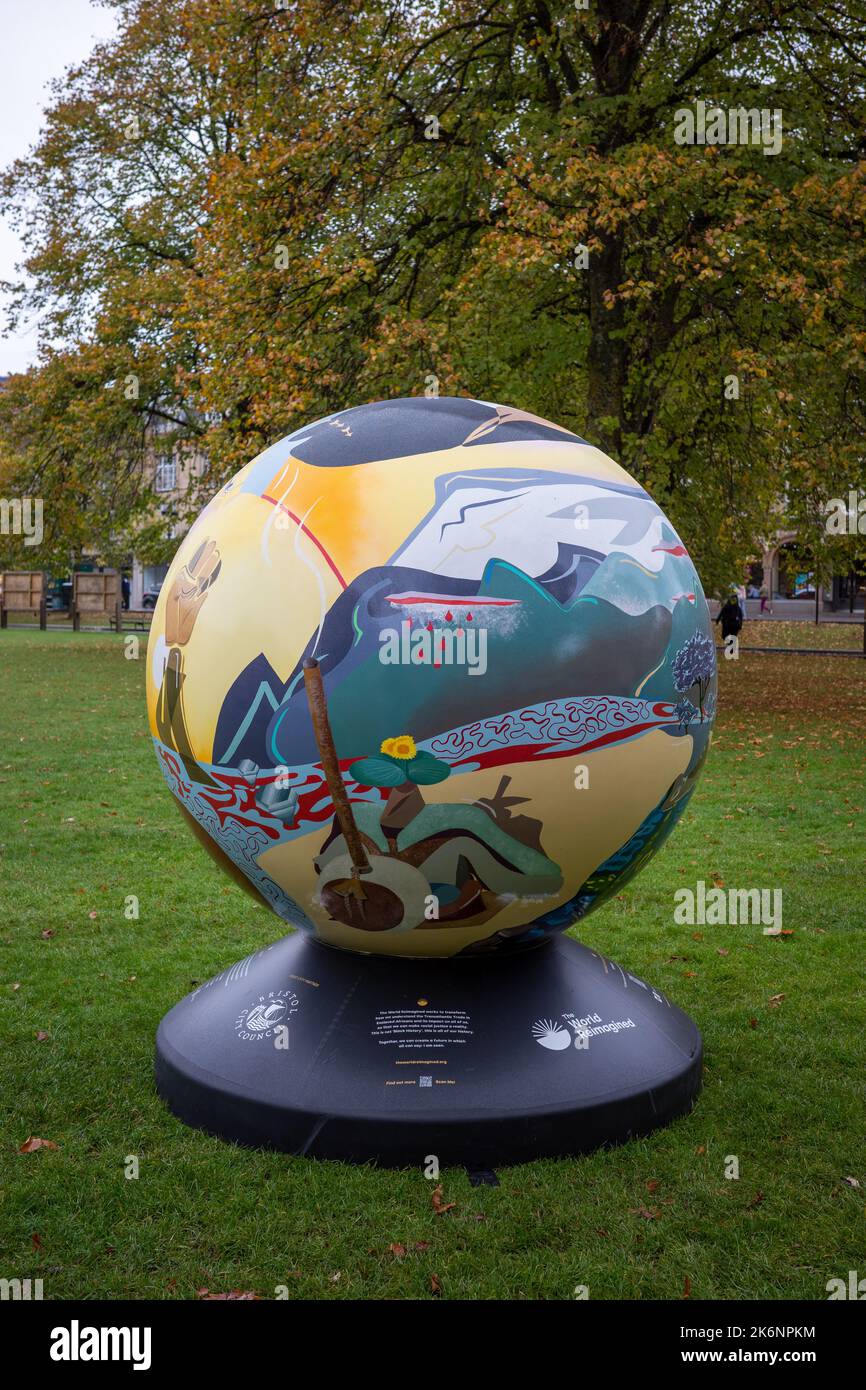 The World Reimagined large globe ball structures in College Green, Bristol, UK (Oct22) Stock Photo