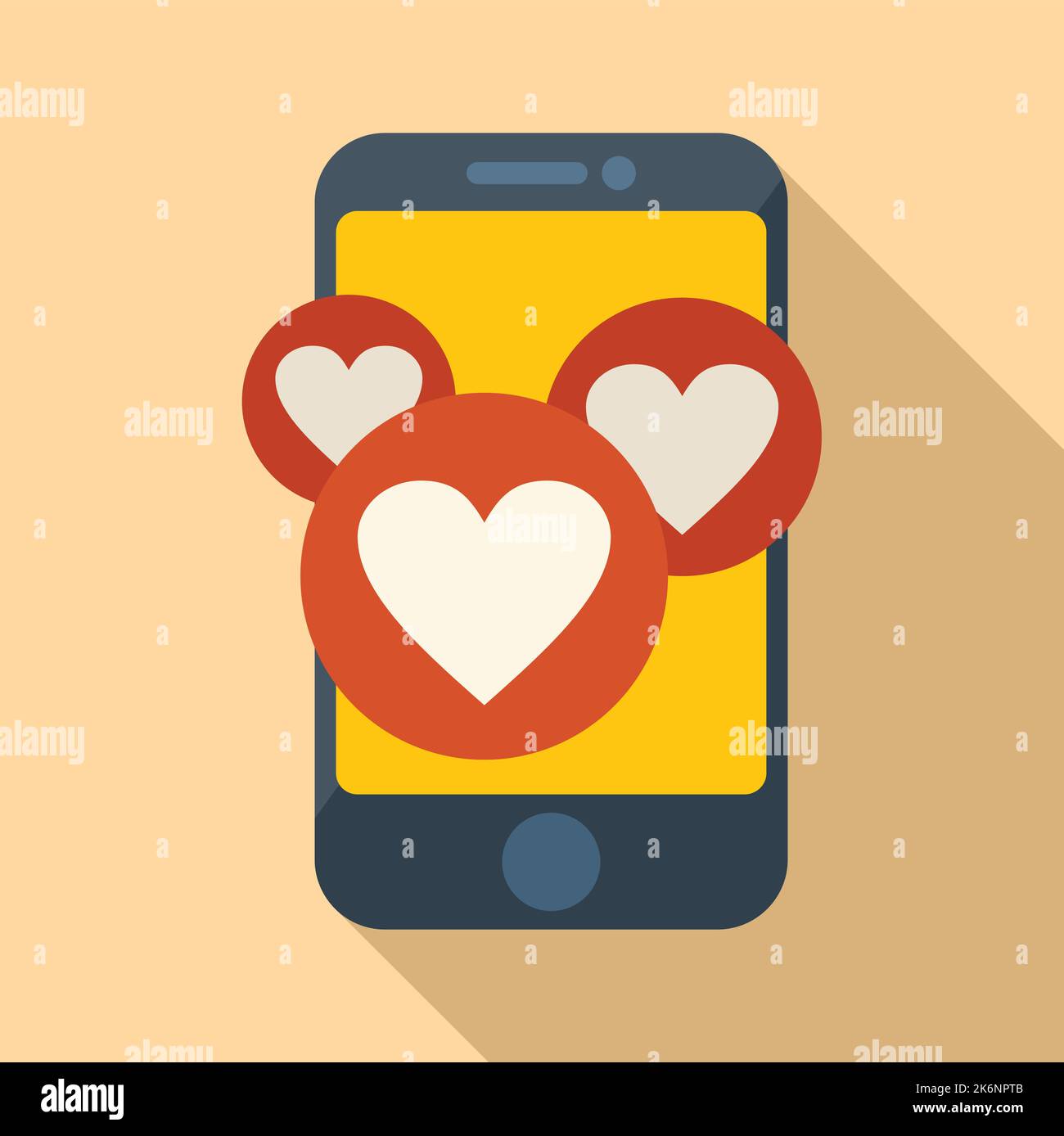 Phone subscribe like icon flat vector. Email message. Notice button Stock Vector