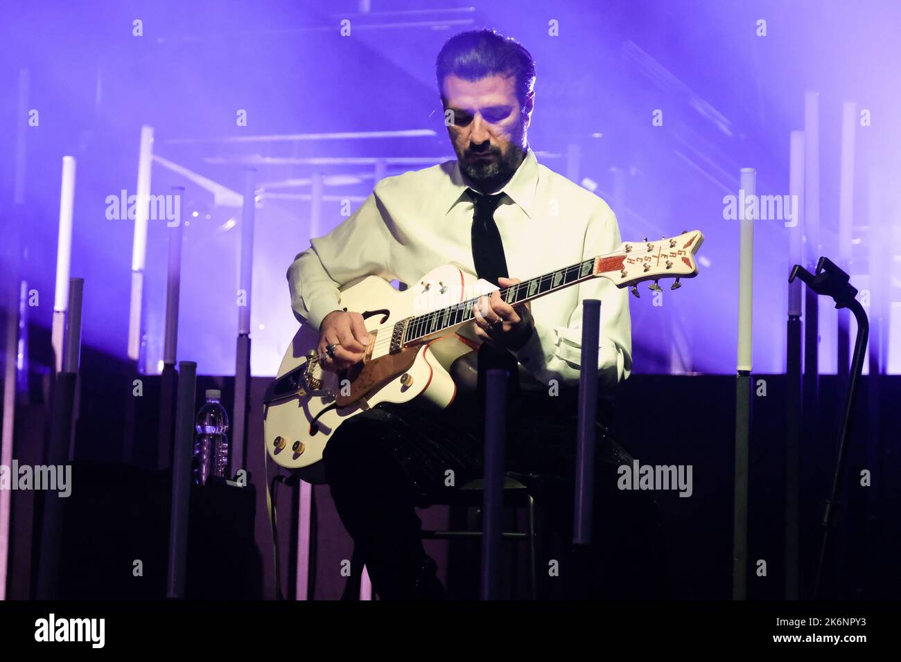 Gran Teatro Morato, Brescia, Italy, October 14, 2022, Emanuele Spedicato - Negramaro  during  NEGRAMARO - Unplugged European Tour 2022  - Music Concer Stock Photo