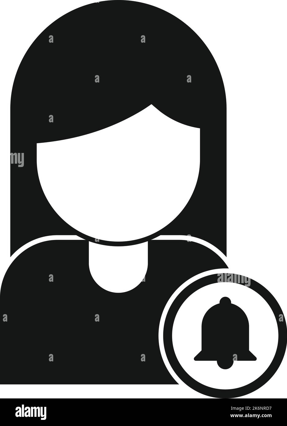Subscribe girl icon simple vector. Notice letter. Social post Stock ...