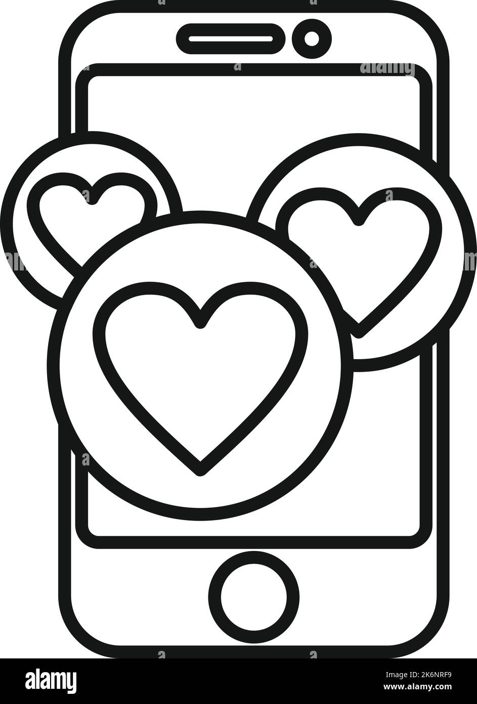 Phone subscribe like icon outline vector. Email message. Notice button Stock Vector