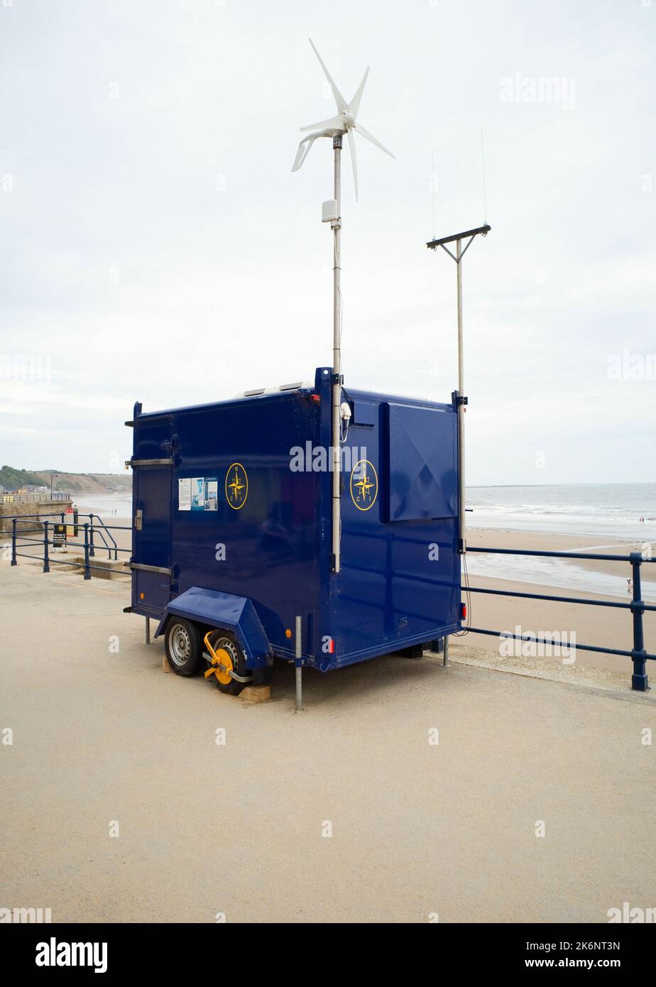 The NCI (National Coastwatch Institution) northernmost coastwatch station on the seafront at Filey Bay Stock Photo