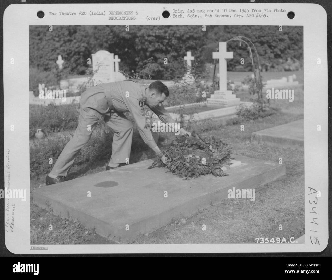 Major General Clayton L. Bissell Lays A Floral Wreath On One Of The ...