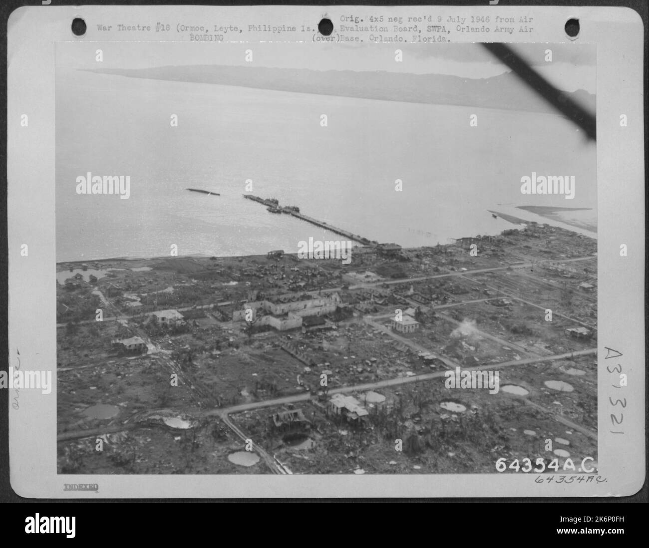 From this aerial view of Ormoc an idea can be obtained of the size and