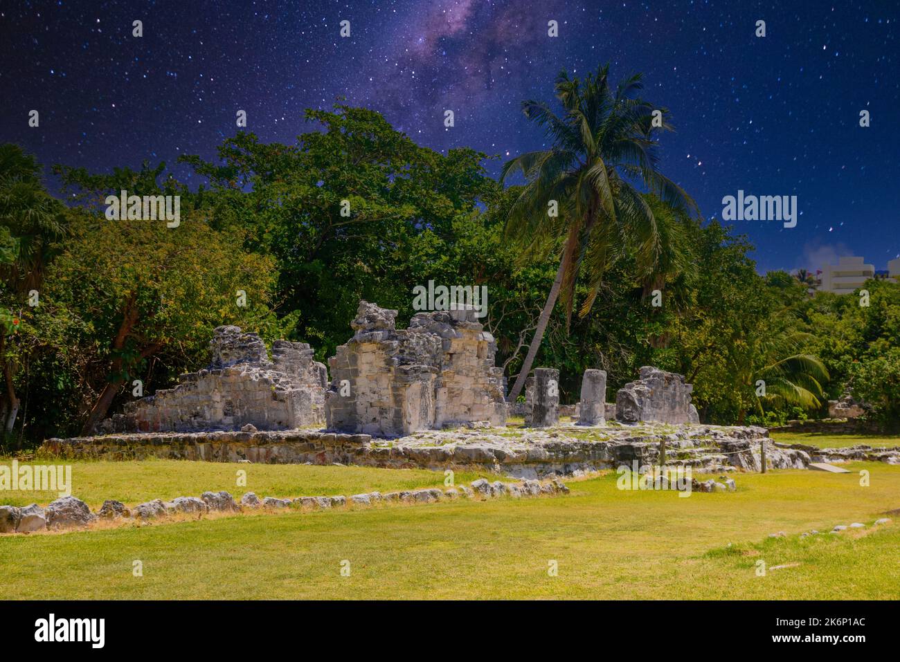 Ancient ruins of Maya in El Rey Archaeological Zone near Cancun ...