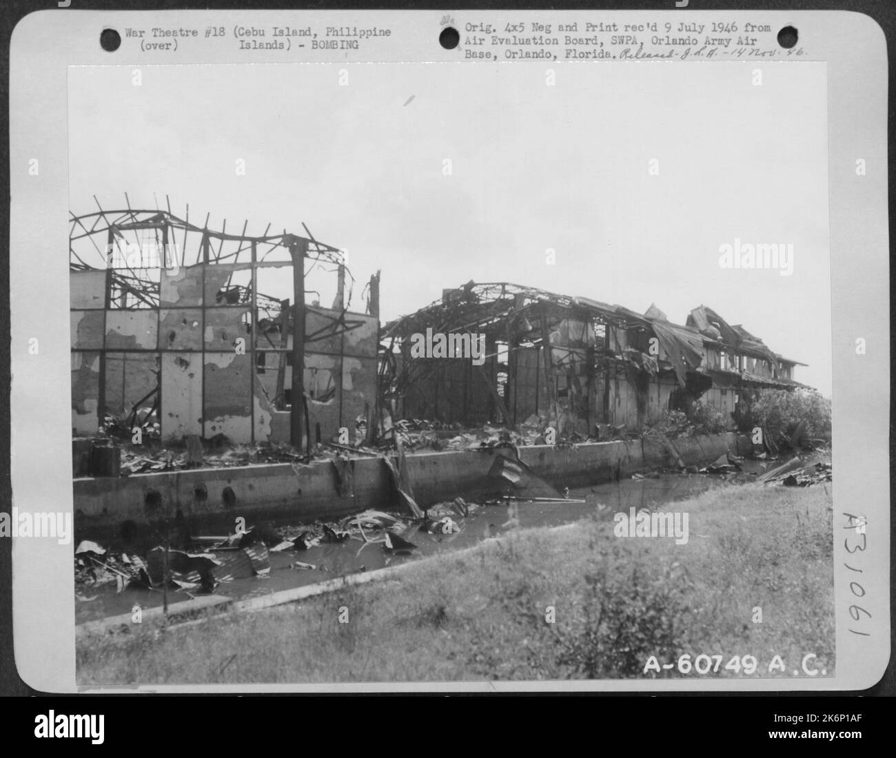 These warehouses were severely damaged in an early bombing on Cebu City