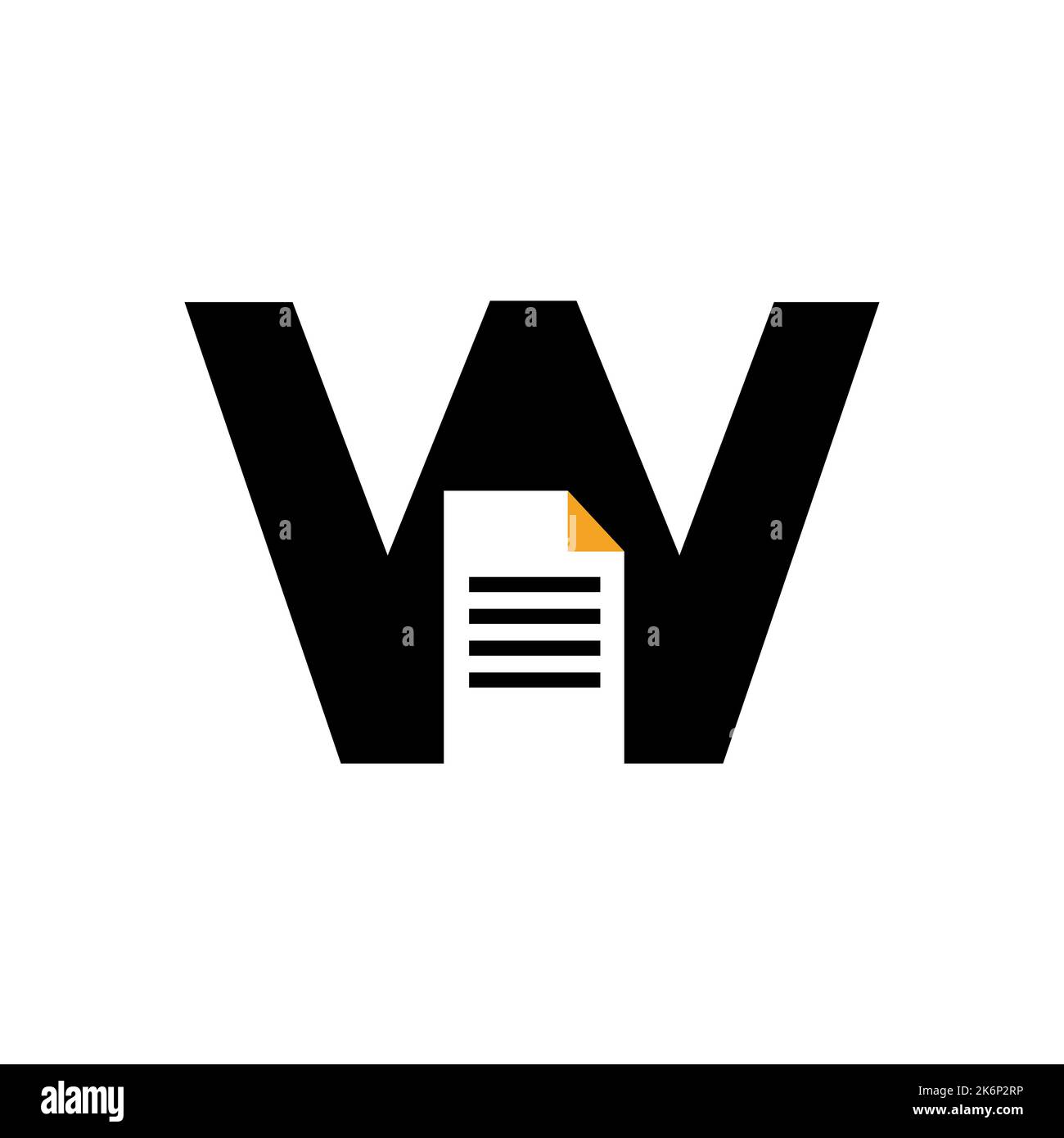 Letter W Paper Document Logo Vector Template Simple Concept Stock ...