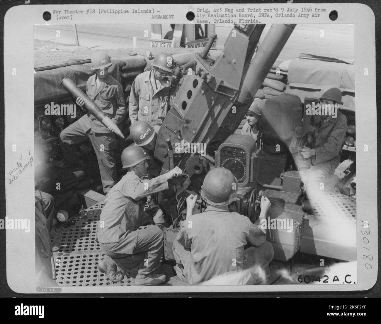 A Gun Crew Consisting Of 13 Men, Manning This 90Mm. Aa Gun. Battery 'B