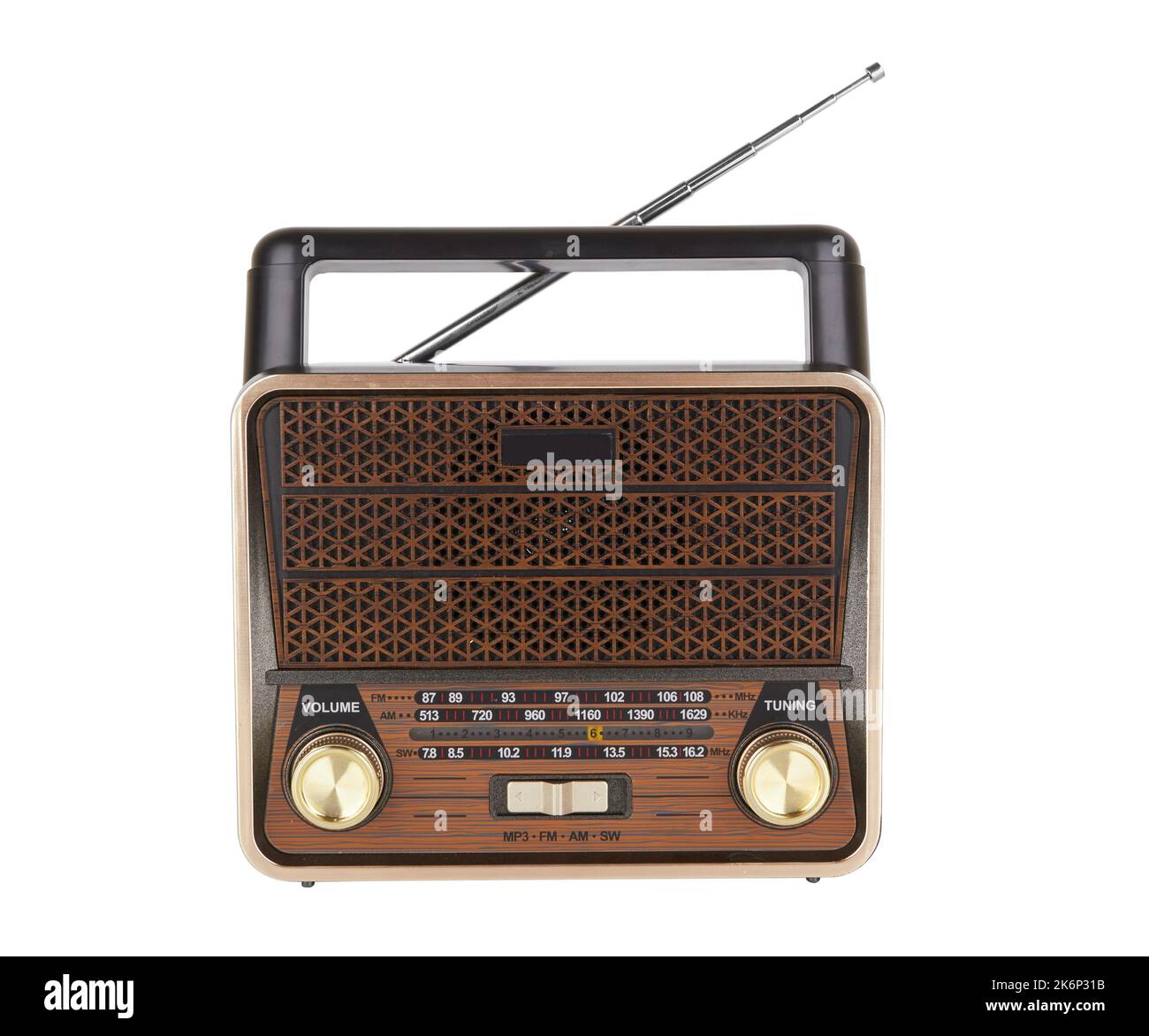 Radio retro portable receiver vintage object isolated white background