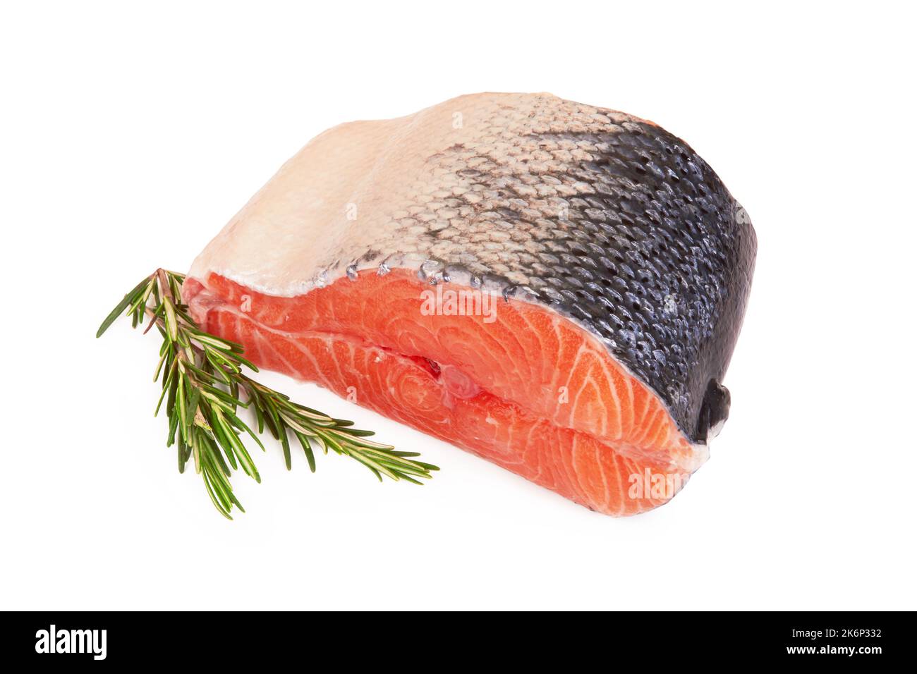 Salmon steak isolated on a white background Stock Photo - Alamy