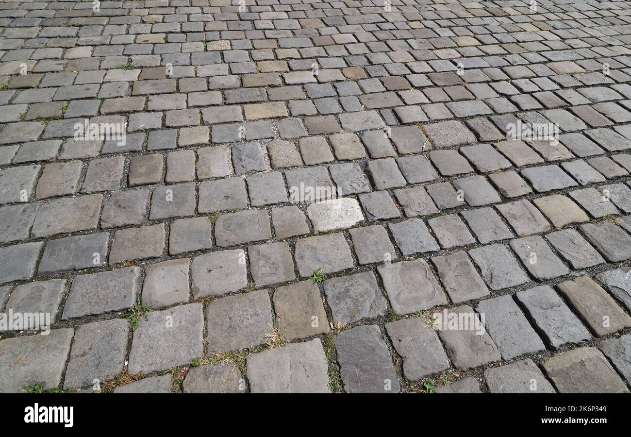 grey cobblestone texture useful as a background Stock Photo