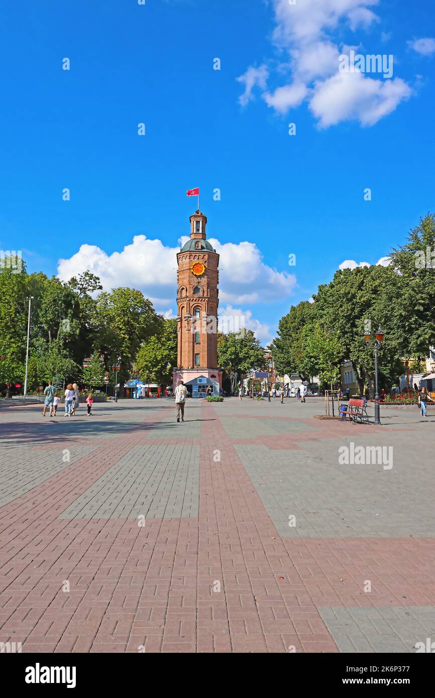 Vinnytsia, Ukraine - August 07, 2022: View of European square, tower Stock Photo