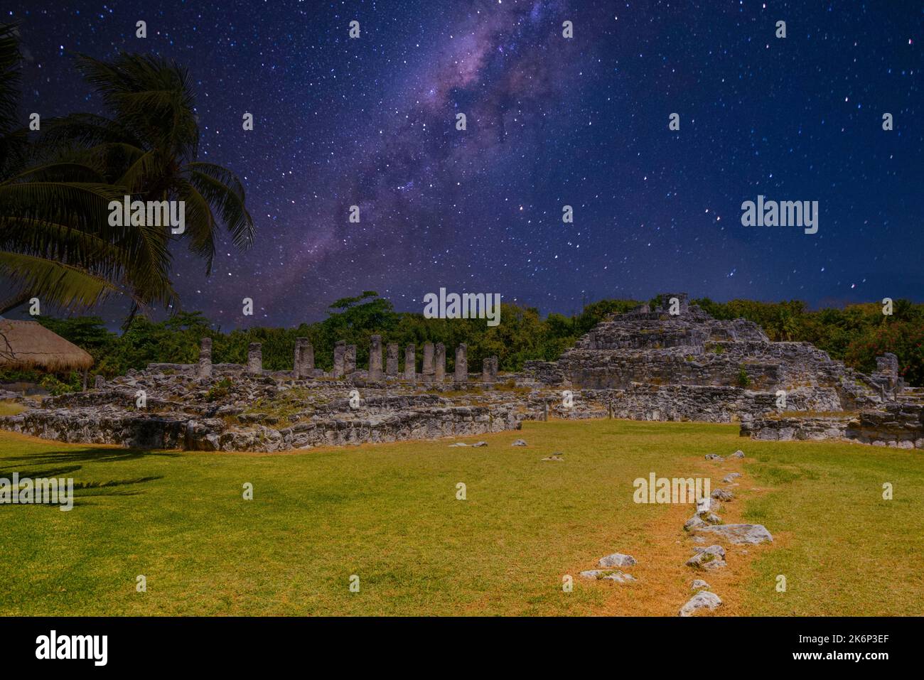 Ancient ruins of Maya in El Rey Archaeological Zone near Cancun ...