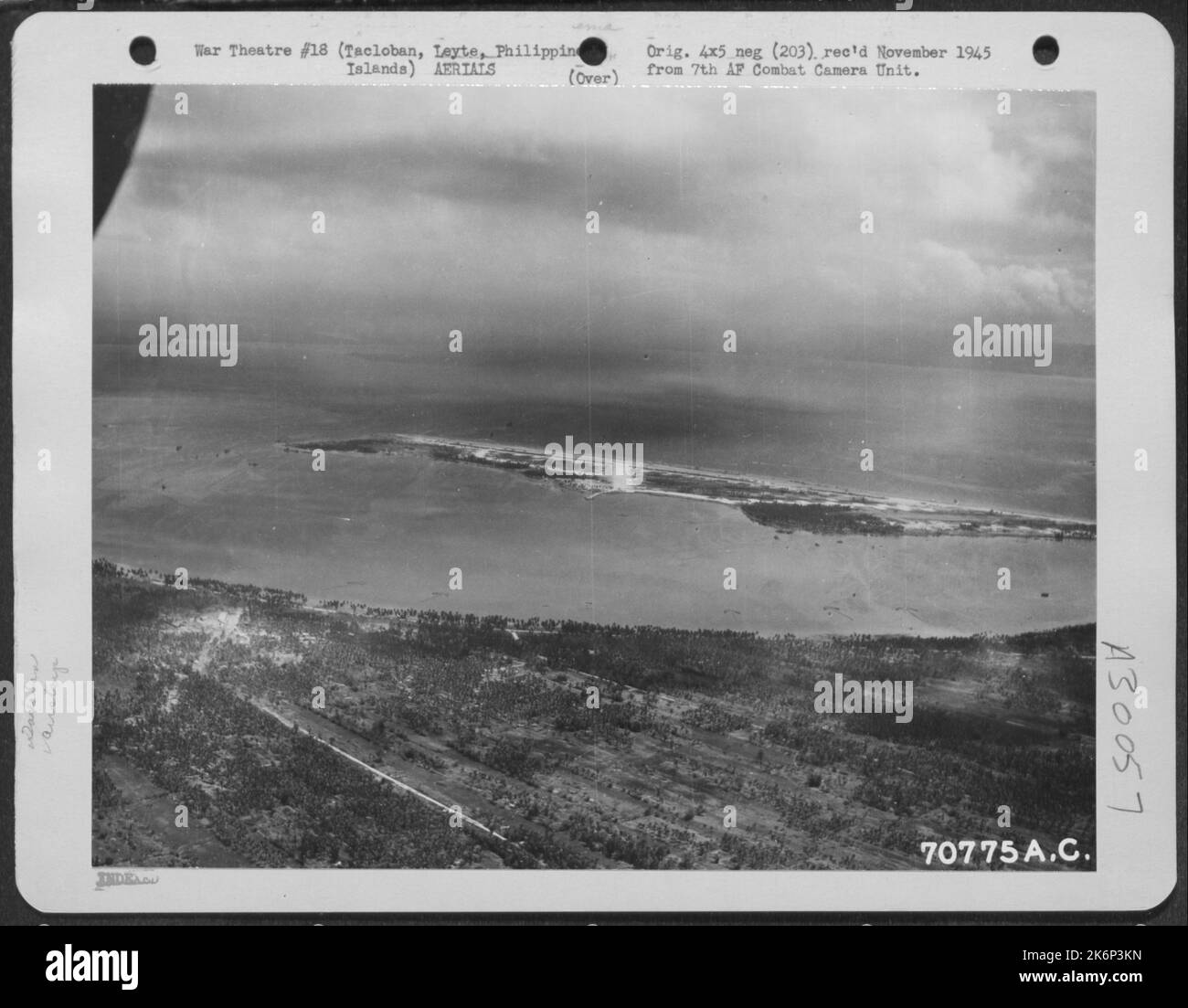 Aerial view of the airstrip at Tacloban, Leyte, Philippine Islands, 14