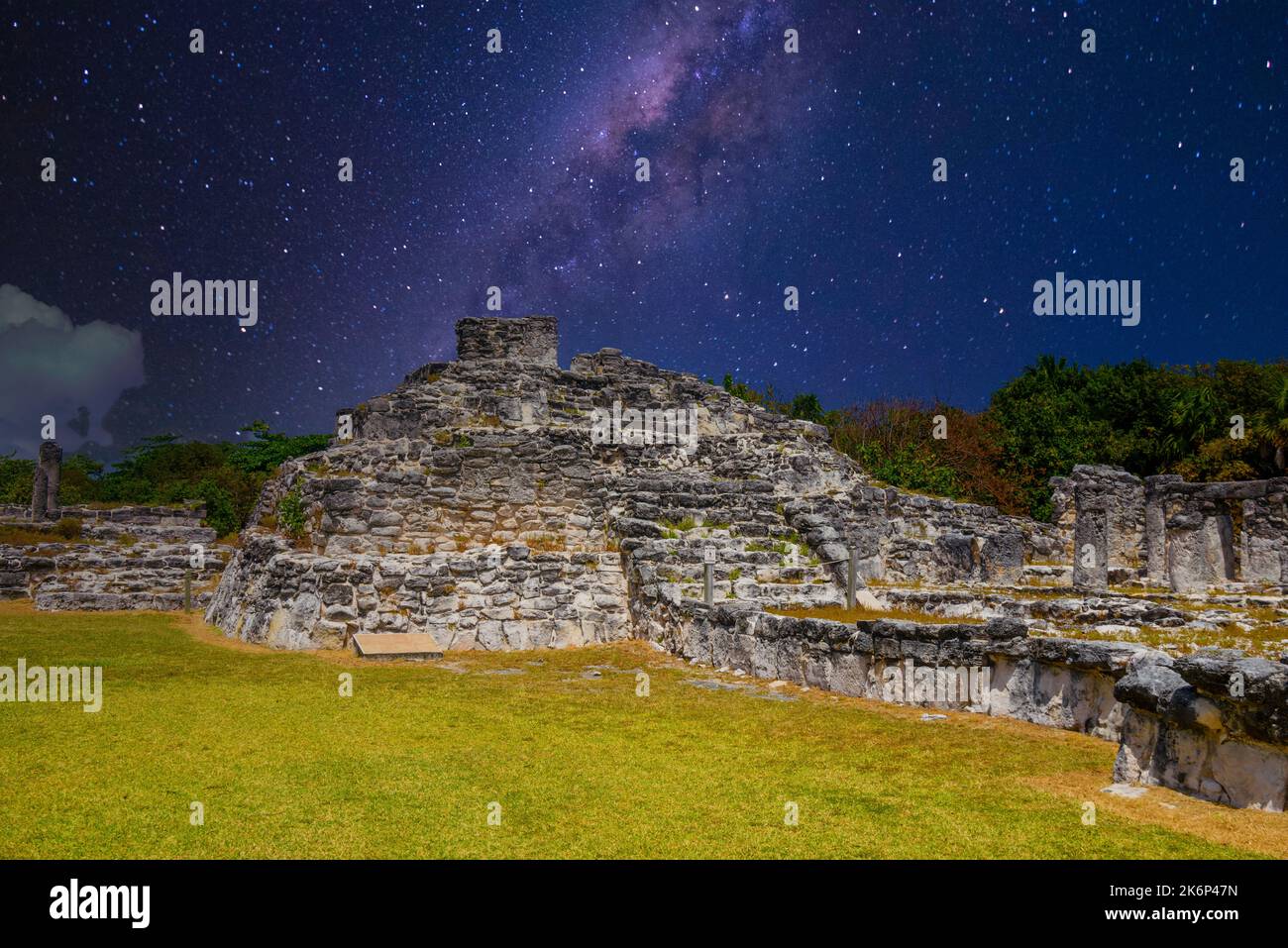 Ancient ruins of Maya in El Rey Archaeological Zone near Cancun ...