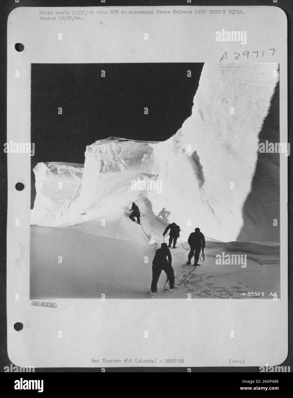 Men of the Air Base Land Rescue Squad went from Elmendorf Field, Alaska