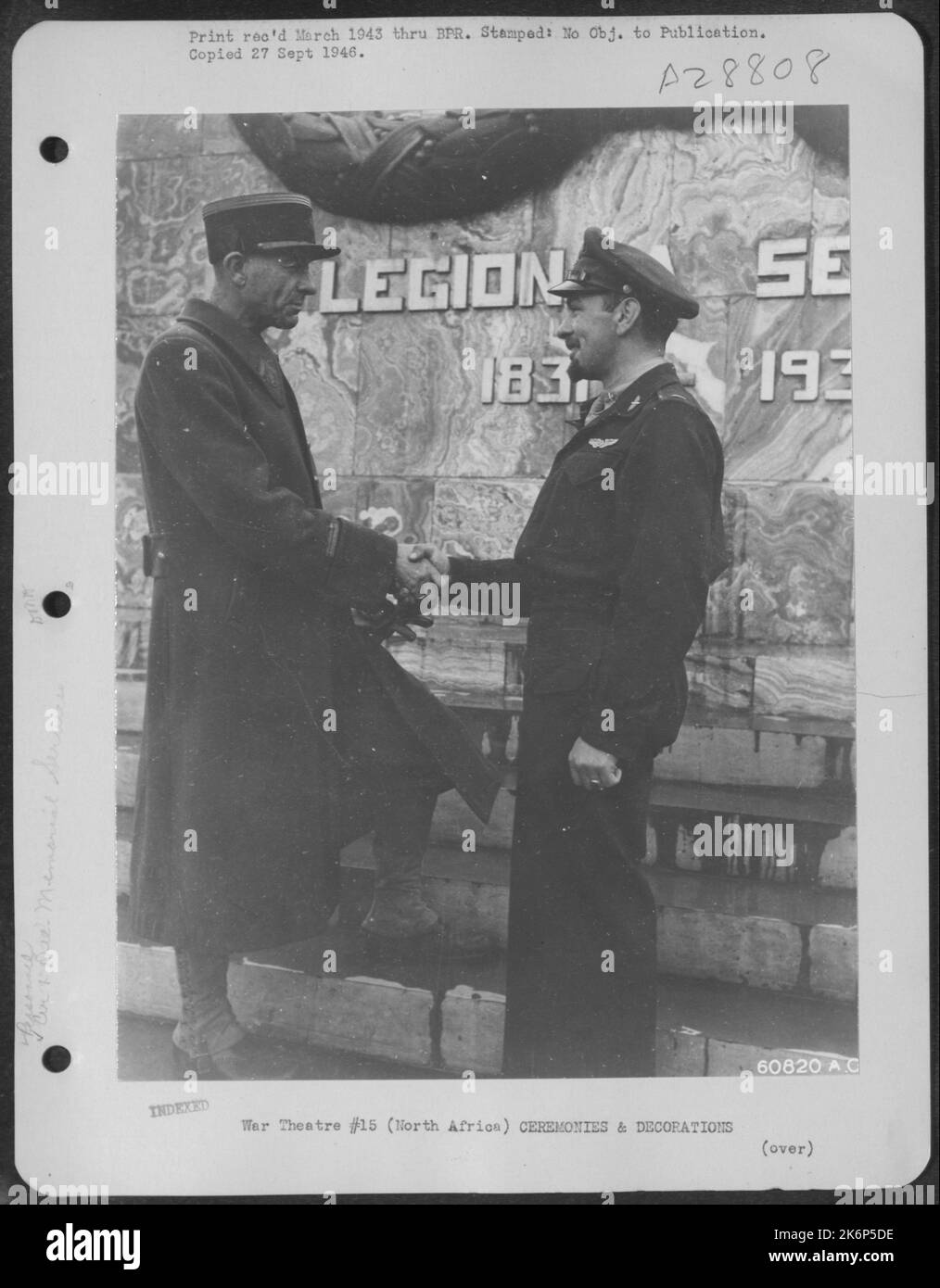 At the Legion Memorial, Capitaine Hamilton and Lt. Vincent Brown of New