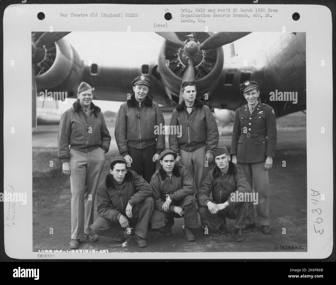 Crew Of The 92Nd Bomb Group Pose Beside Their Boeing B-17 At An Air ...