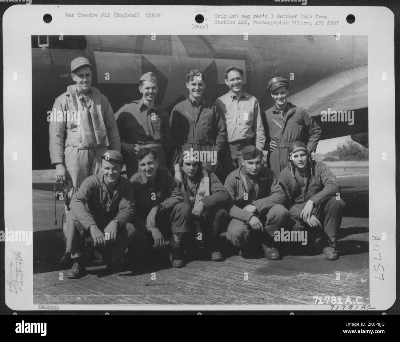 1St Lt. E.P. Miller And Crew Of The 94Th Bomb Group Pose By A B-17 ...