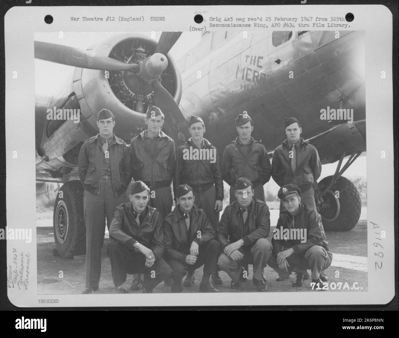 Capt. Simmon And Crew Of The Boeing B17 'The Merry Mp' Of The 390Th