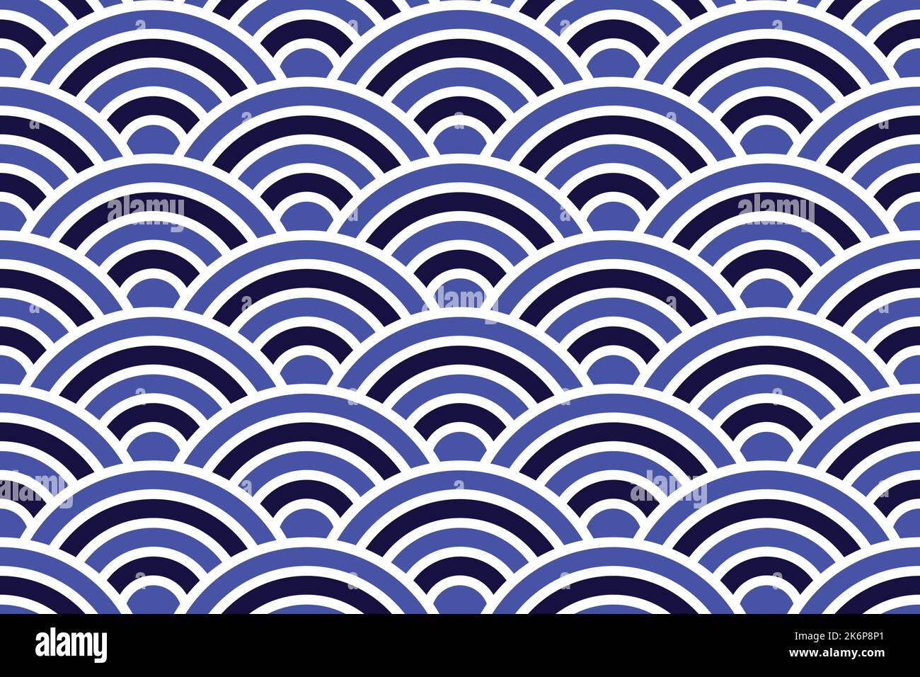 Seigaiha pattern seamless vector texture, upward, ready for desktop 