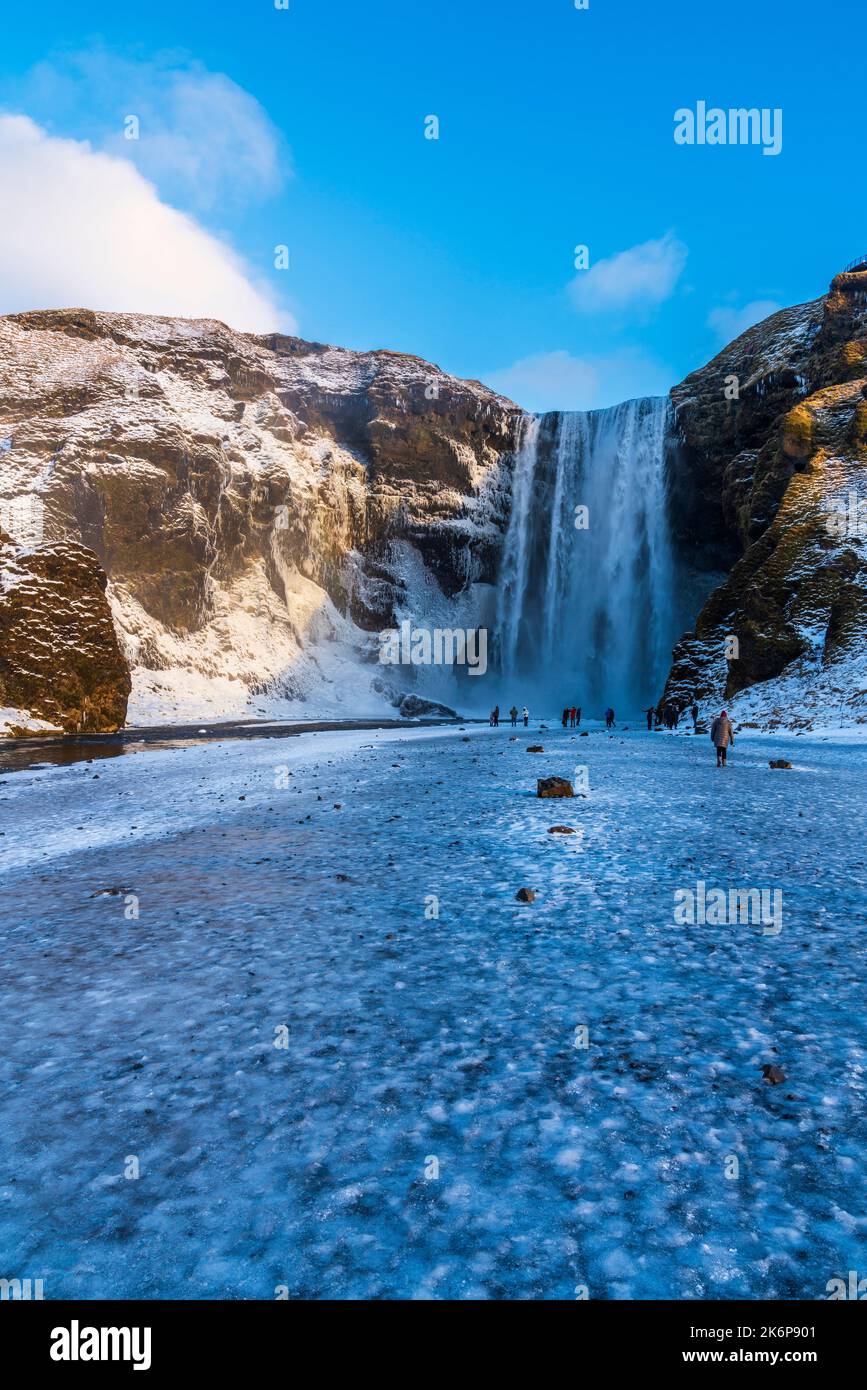 Skogafoss Waterfall, Southern Region, Iceland, Europe Stock Photo - Alamy