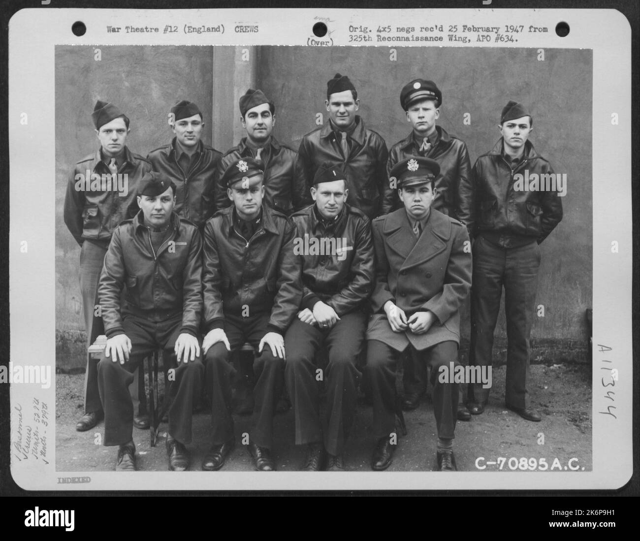 Lt. Puckett And Crew Of The 527Th Bomb Squadron, 379Th Bomb Group Pose For The Photographer At