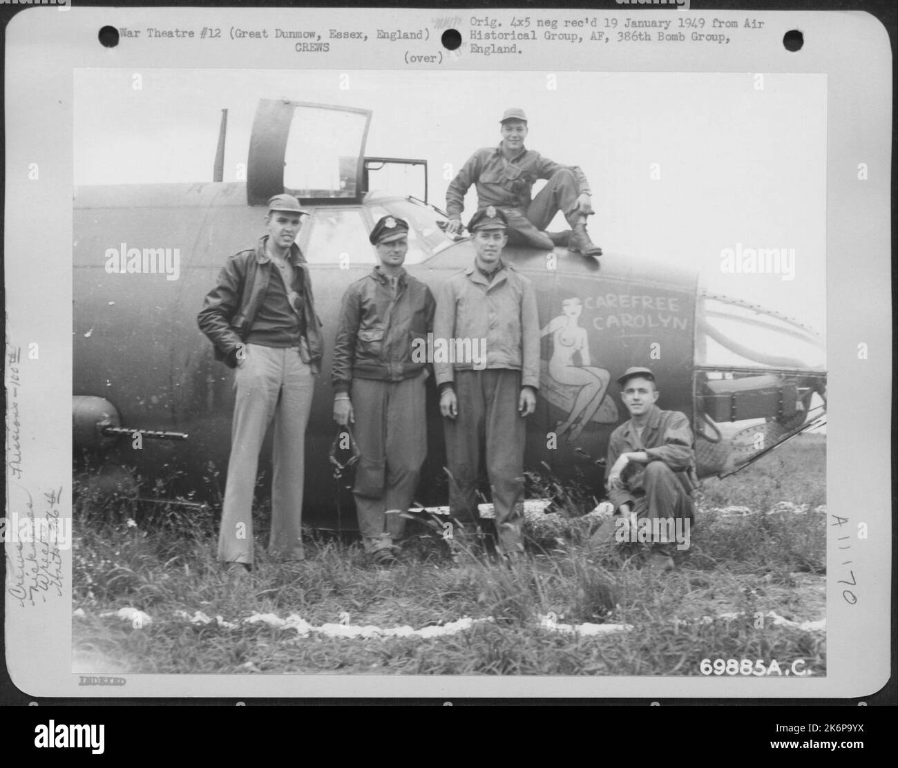 The Crew Of The Martin B 26 Carefree Carolyn Stands Beside Their the-crew-of-the-martin-b-26-carefree-carolyn-stands-beside-their