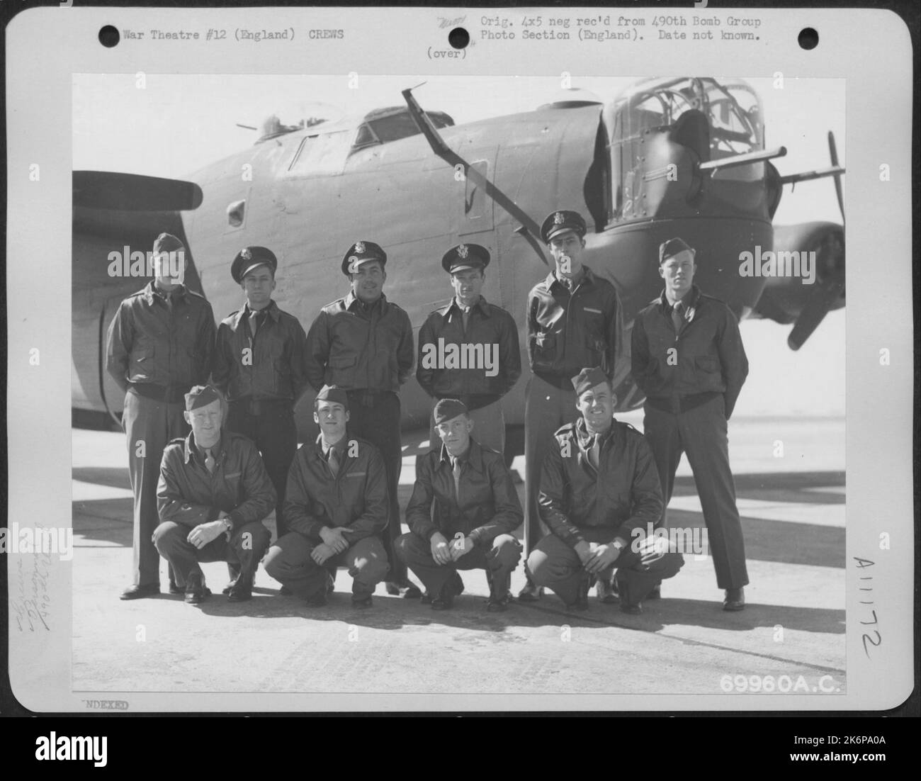 Lt. Kinzler And Crew Pose Beside Their Consolidated B-24 Liberator Of ...