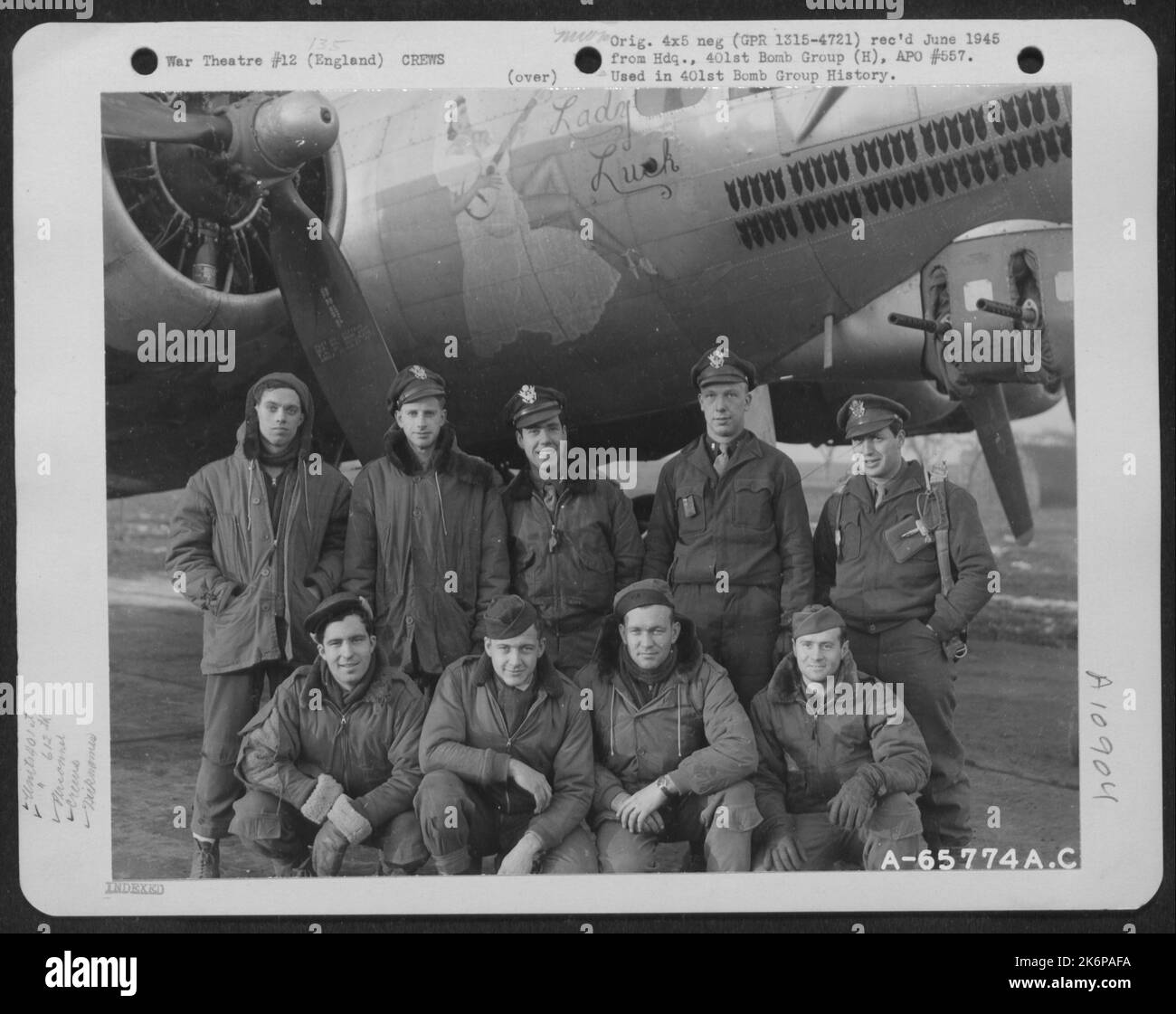 Lt. Schlieman And Crew Of The 612Th Bomb Squadron, 401St Bomb Group, In ...