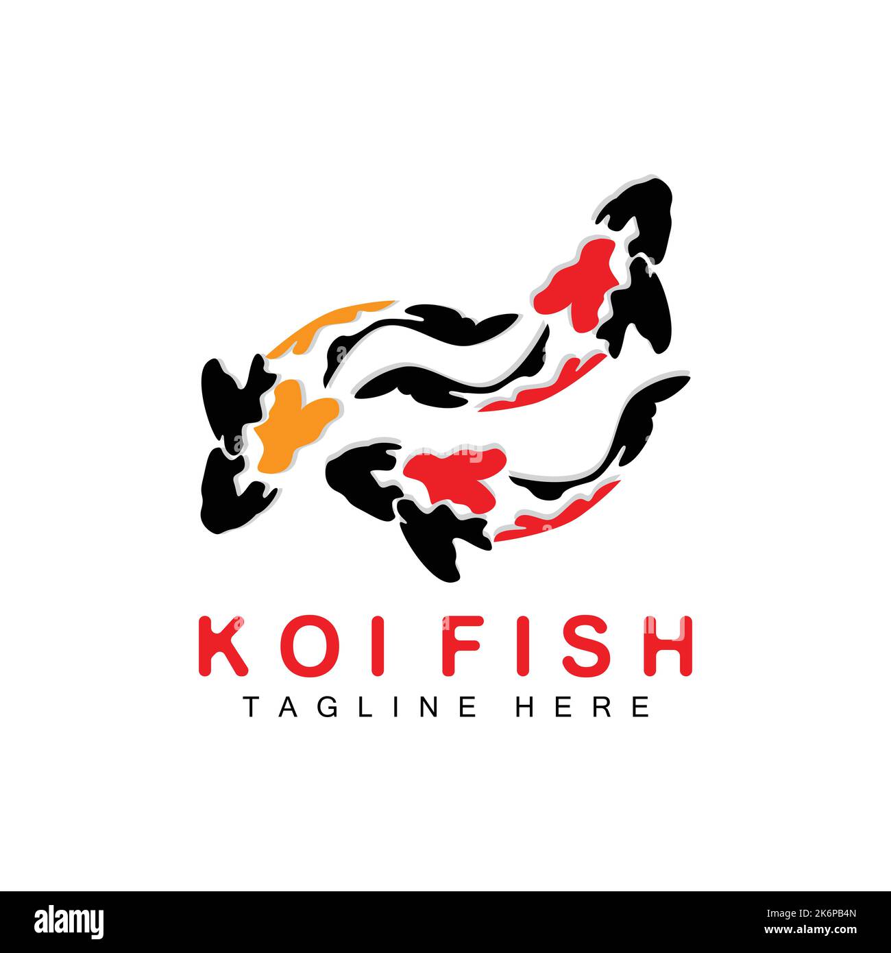 Koi Fish Logo Design, Chinese Lucky And Triumph Ornamental Fish Vector, Company Brand Gold Fish Icon Stock Vector
