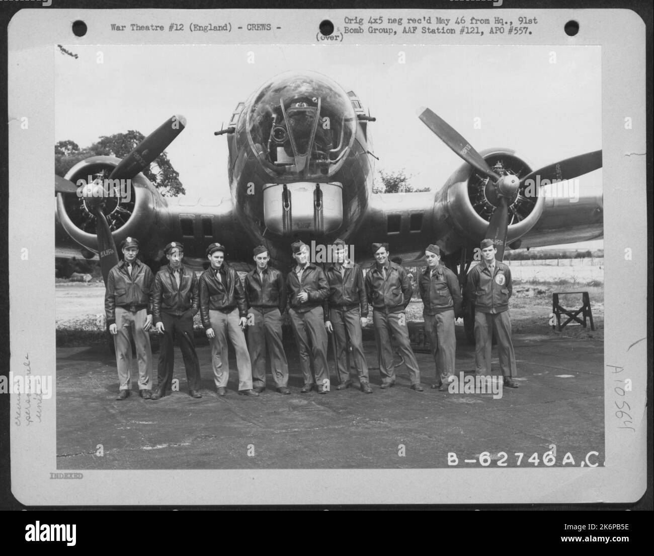 Lt. Stunf And Crew Of The 322Nd Bomb Sq., 91St Bomb Group, 8Th Air ...