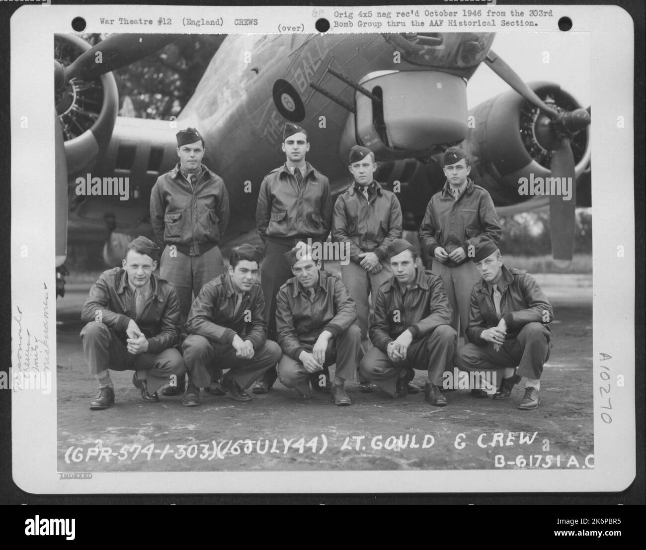 Lt. Graham C. Gould And Crew Of The 303Rd Bomb Group Beside A Boeing B