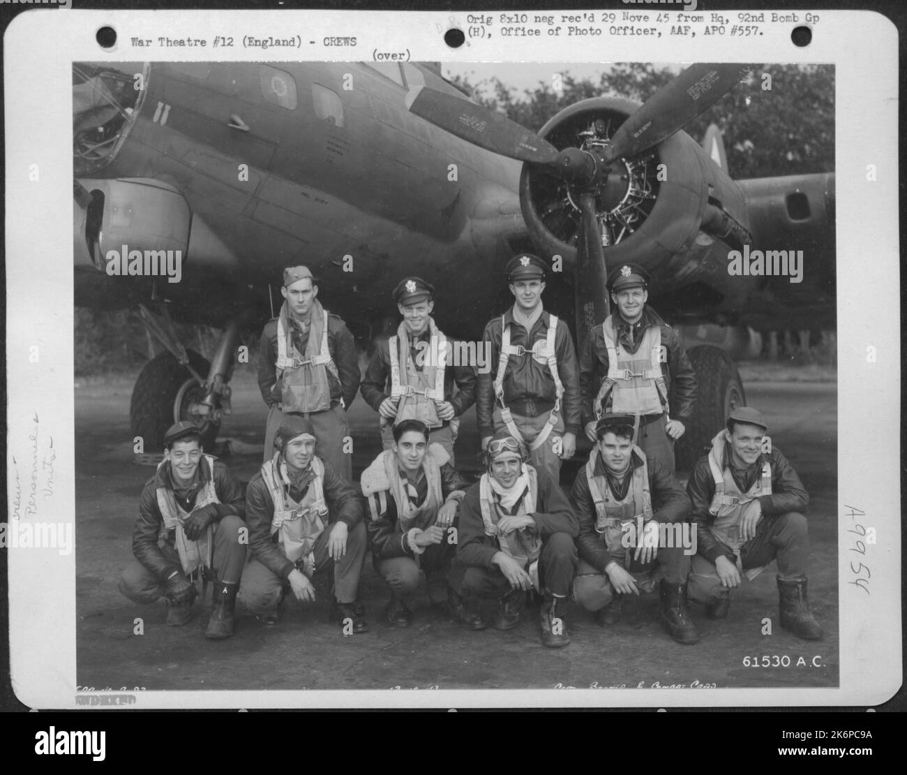 Combative Crew Capt. Booker And Combat Crew Of The 92Nd Bomb Group Beside A Boeing B ...