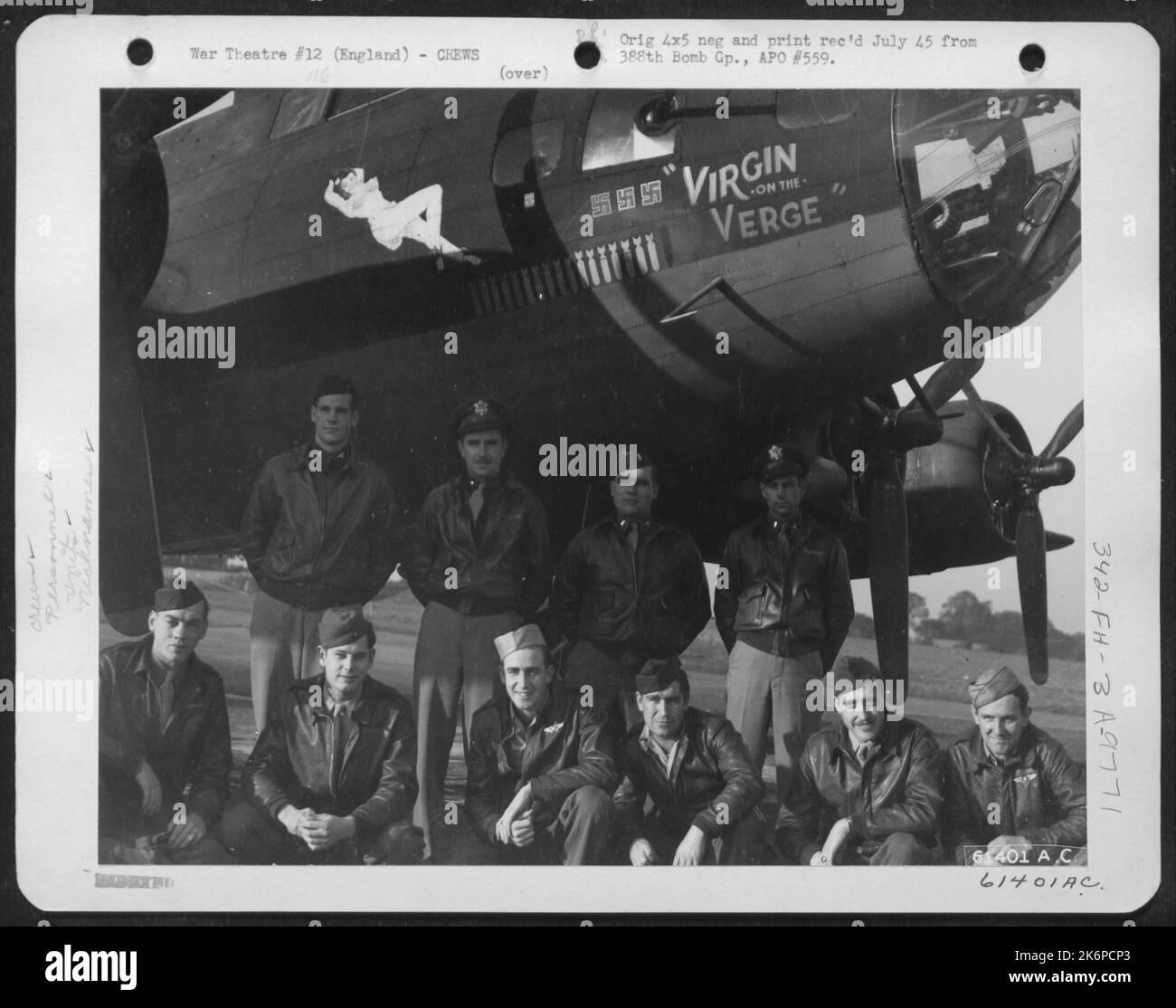 Flight Crew Of The Boeing B17 "Flying Fortress" 'Virgin On The Verge