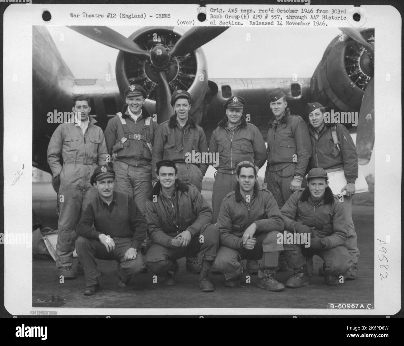 Lead Crew On Bombing Mission To Chemnitz, Germany, In Front Of A Boeing ...