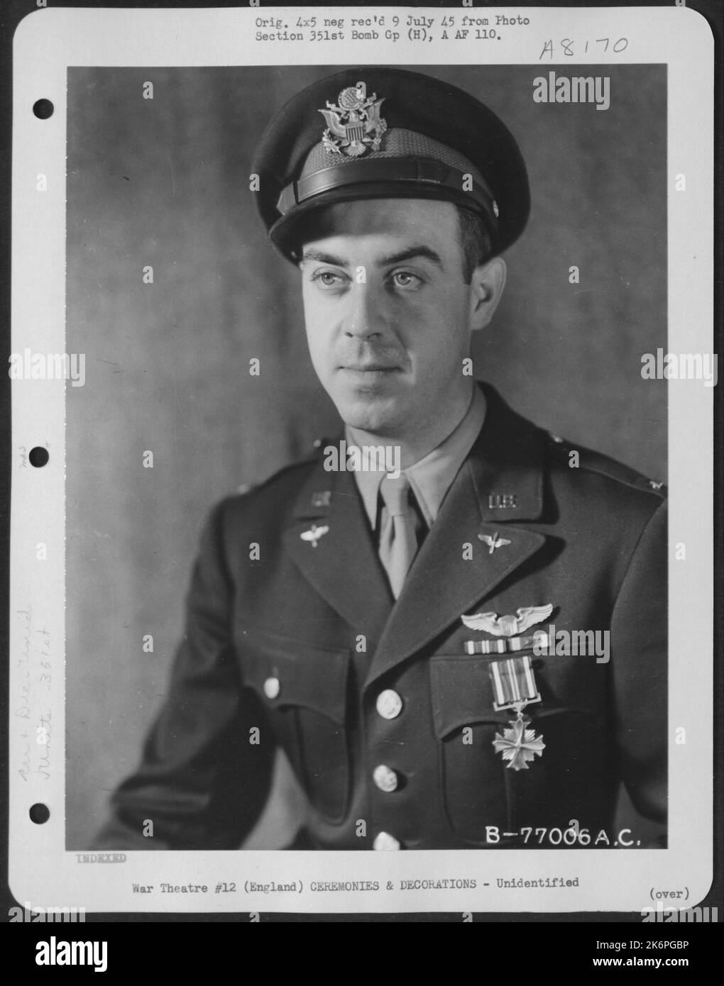 A Member Of The 351St Bomb Group Poses For The Photographer After
