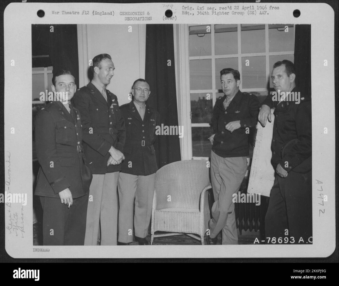 Members Of The 364Th Fighter Group Pose After Receiving The
