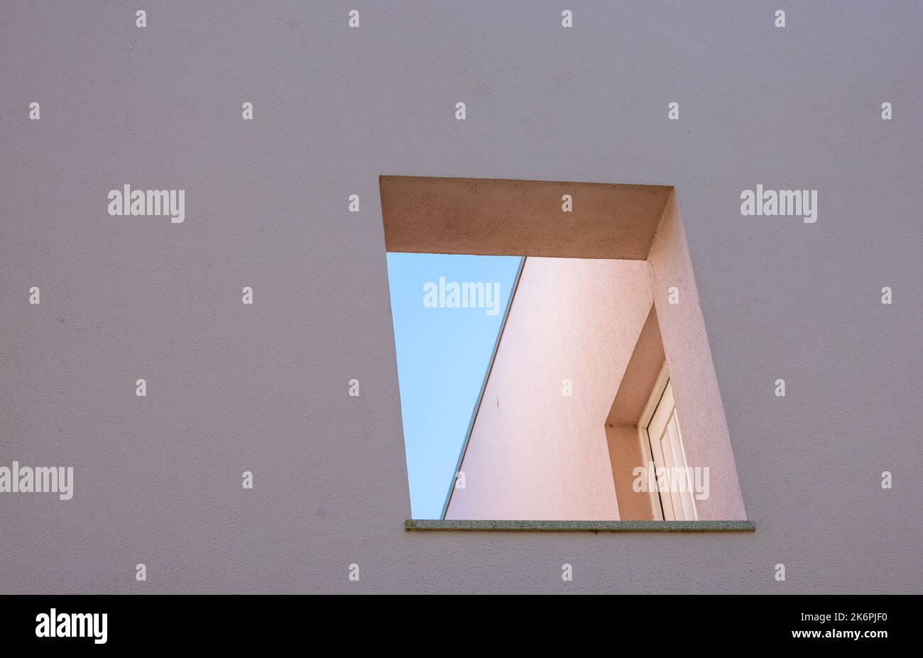 Pink window and blue sky Stock Photo - Alamy
