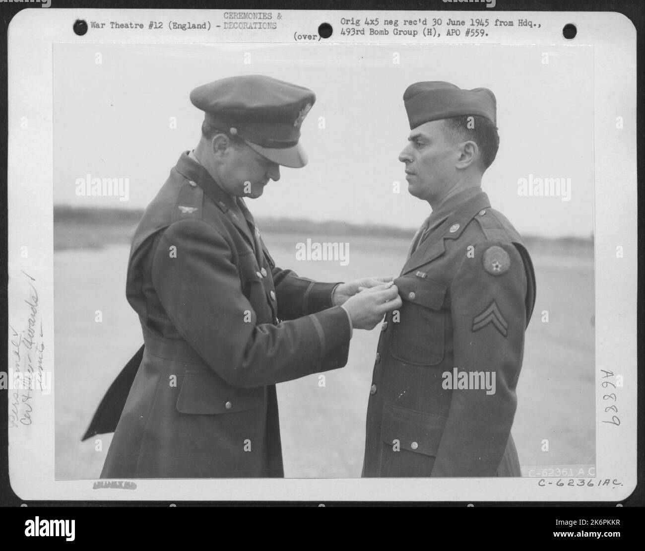 Presentation Of Medal To Cpl. J. Siedman Of The 493Rd Bomb Group, 8Th ...