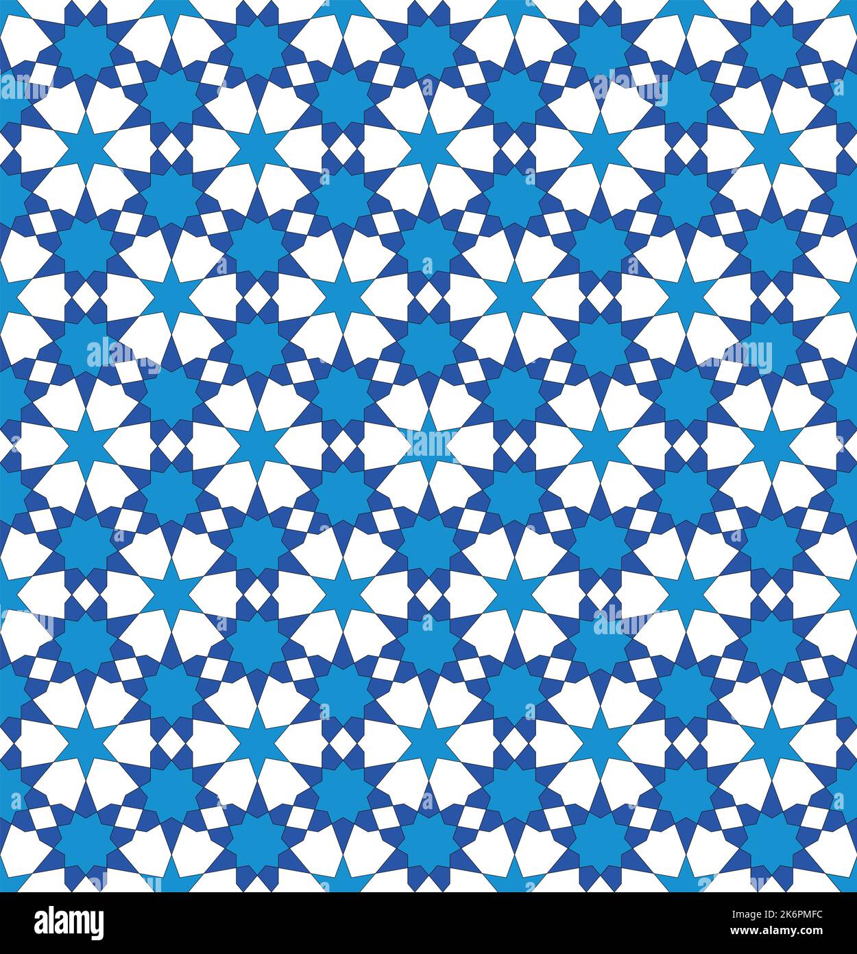 Background seamless pattern based on traditional islamic art. Blue colors. Stock Vector