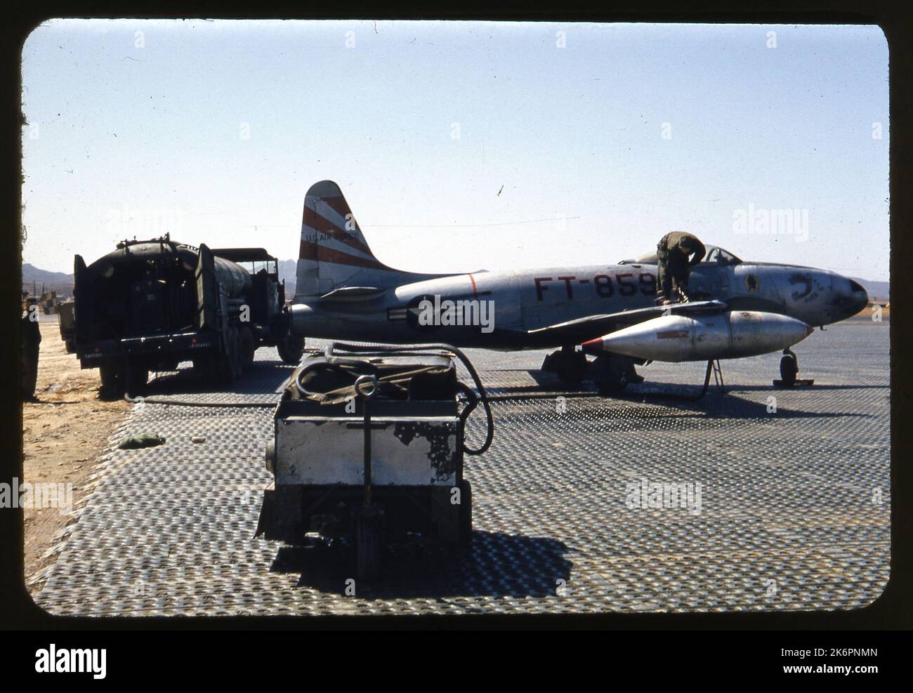 Right side view of a Lockheed F-80C Shooting Star 'Flame Girl' (s/n 49 ...