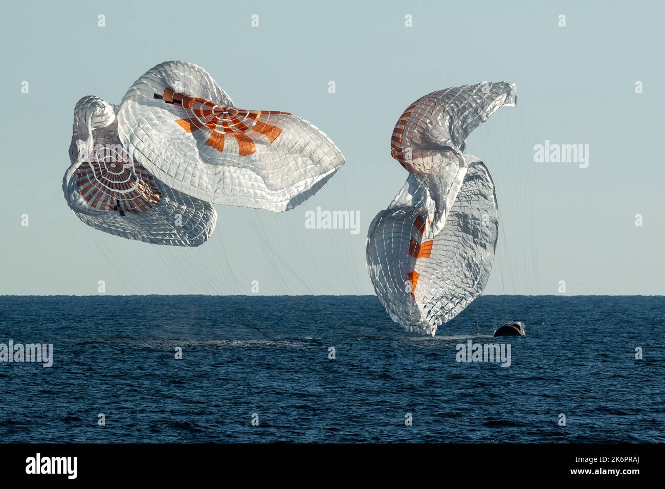 Jacksonville, USA. 14th Oct, 2022. The SpaceX Crew Dragon Freedom spacecraft splashdown as it