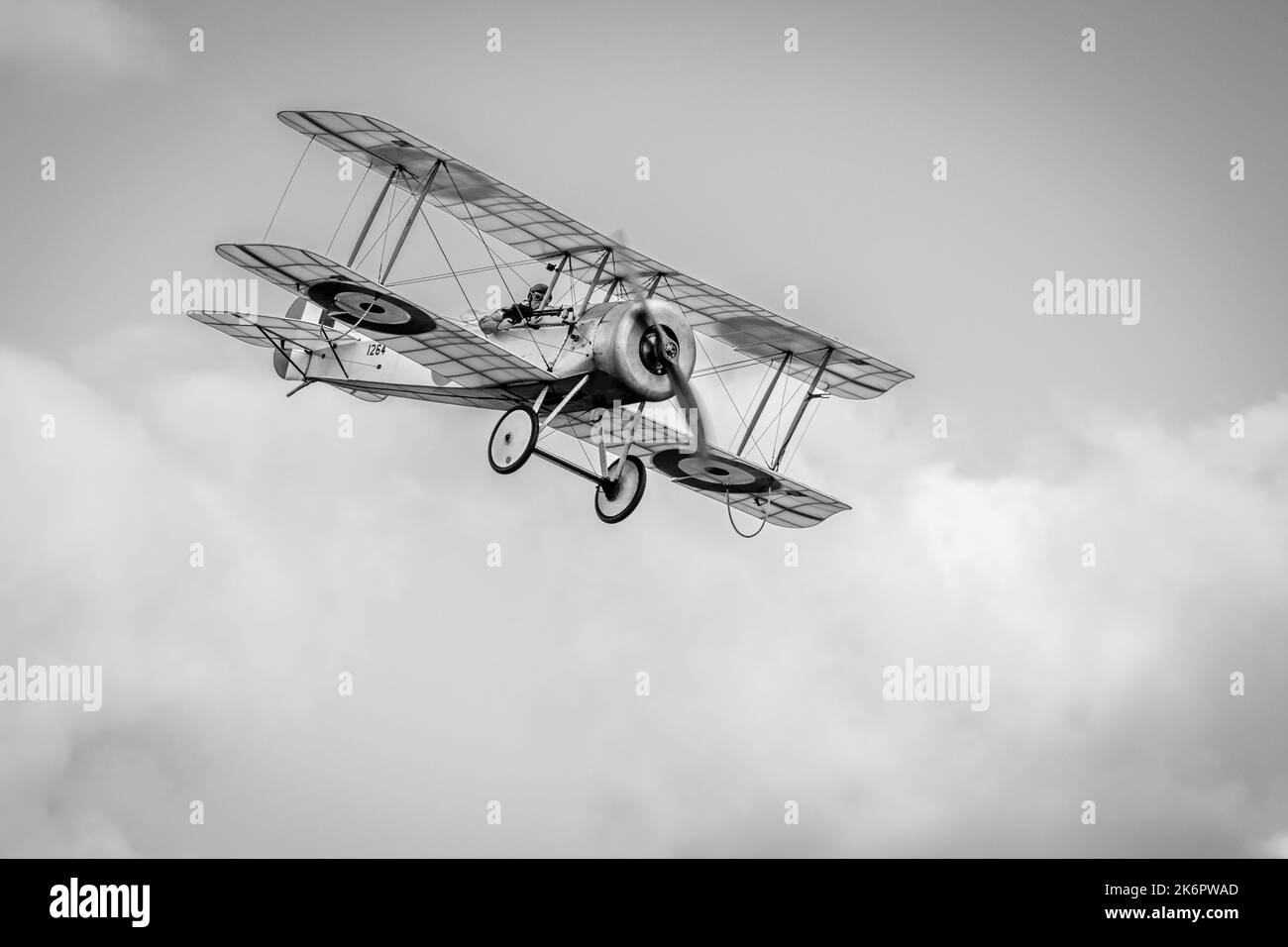 Bristol Scout Type C, No.1264, airborne at the Race Day airshow held at