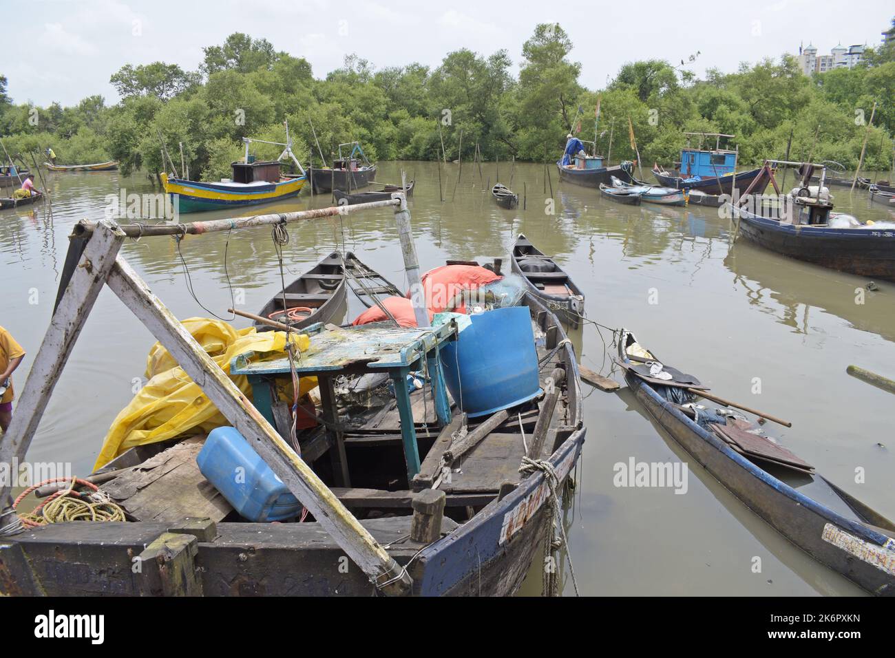 Fishing boat in Bombay Harbour , Bombay Mumbai , Maharashtra , India