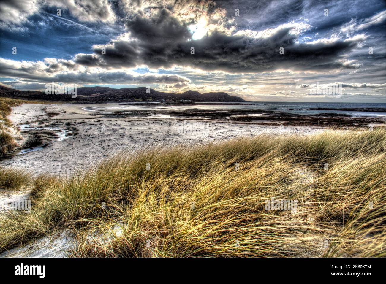 Peninsula of Ardamurchan, Scotland. Artistic view over the Atlantic Ocean from Ardamurchan’s Sanna Beag (beach). Stock Photo