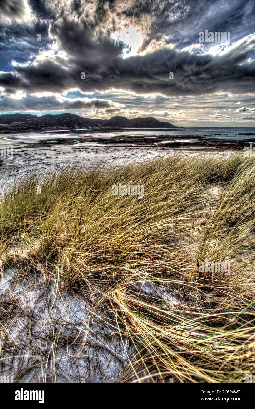 Peninsula of Ardamurchan, Scotland. Artistic view over the Atlantic Ocean from Ardamurchan’s Sanna Beag (beach). Stock Photo