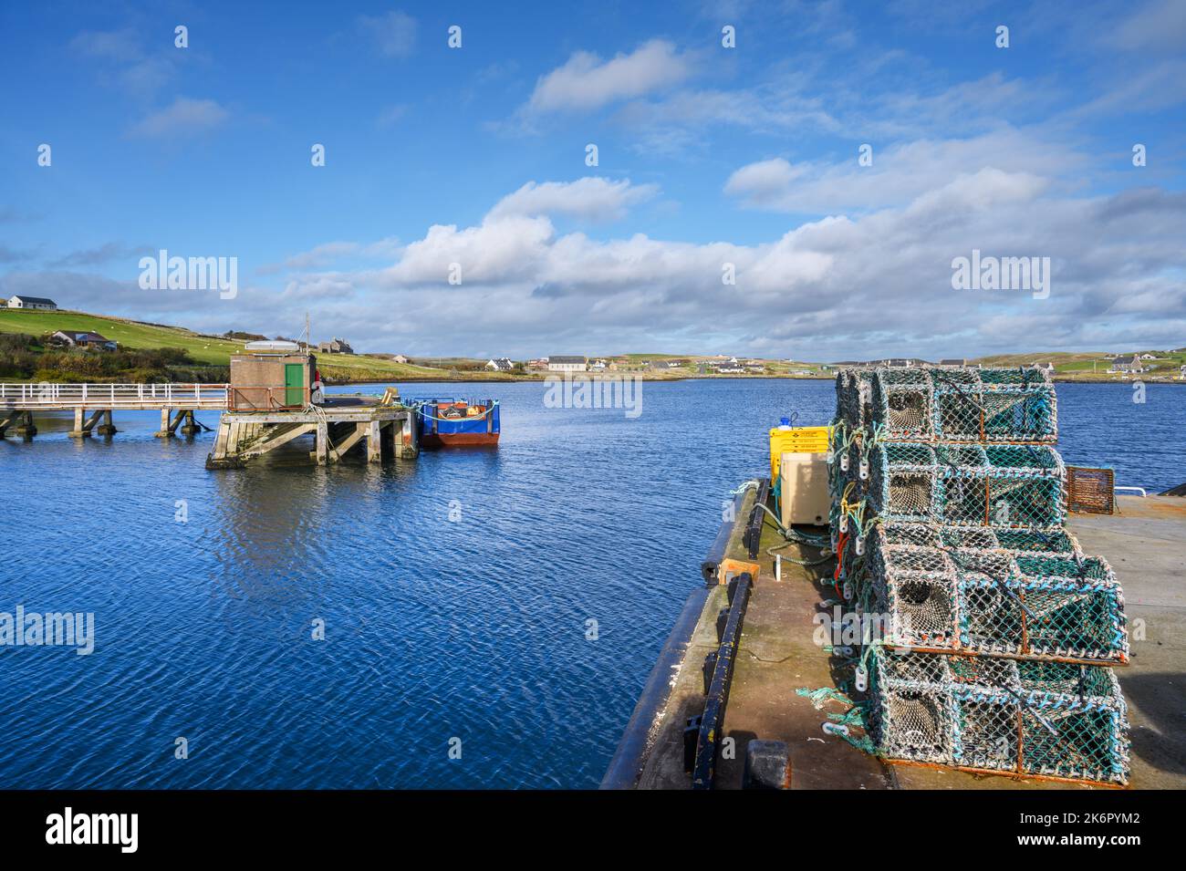 Harbour in Walls, West Mainland, Shetland, Scotland, UK Stock Photo