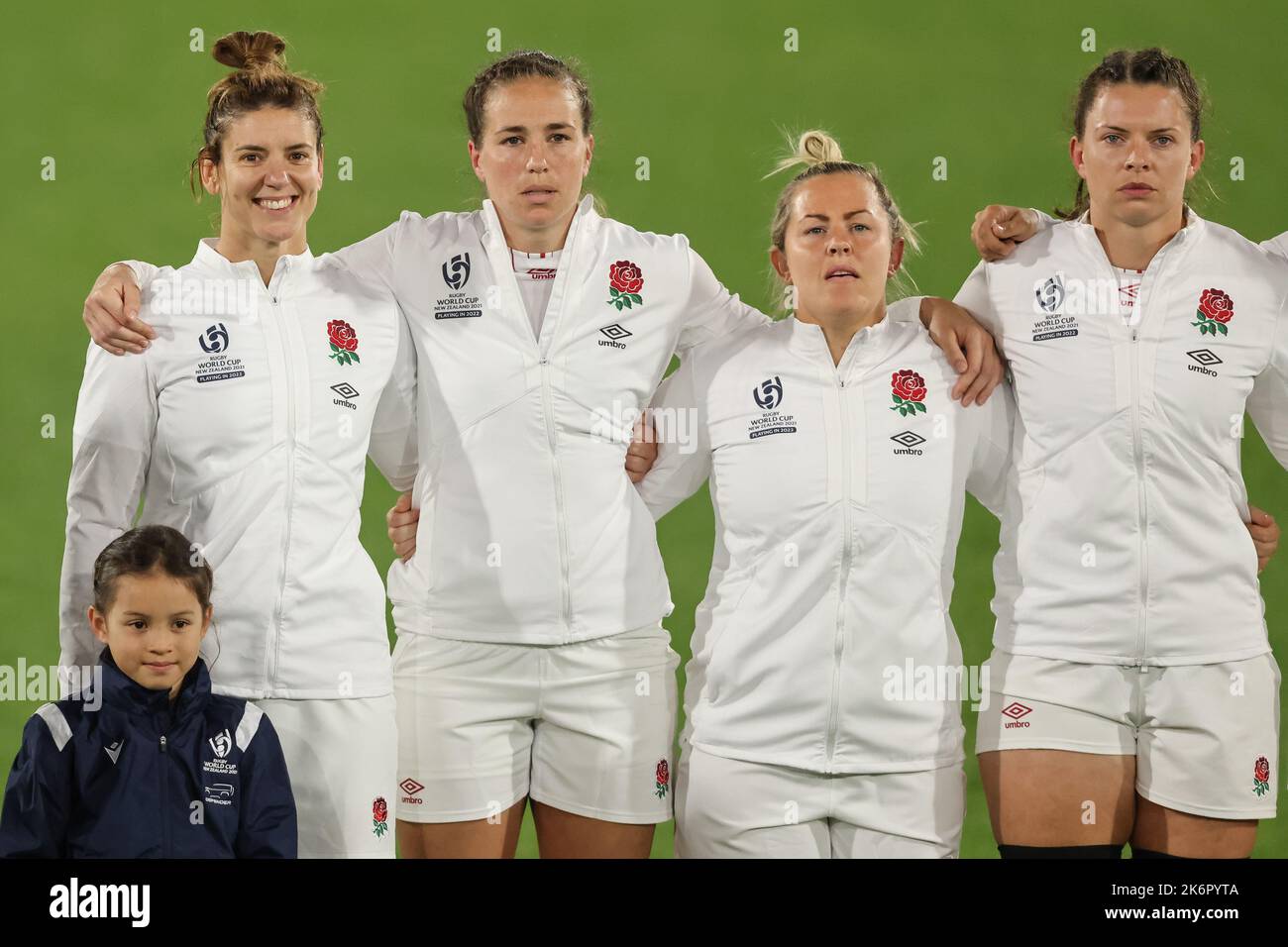 England players during national anthem during the Women's Rugby World ...